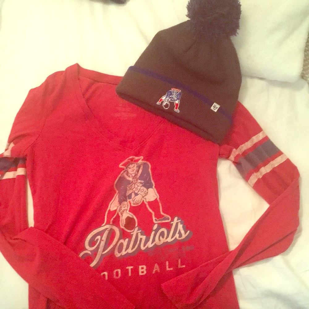 Patriots vintage 47 brand long sleeve with beanie